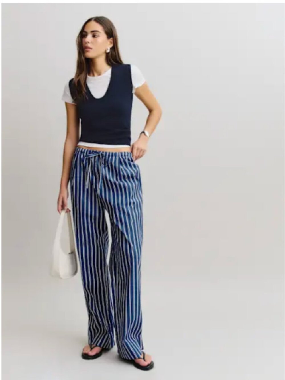 Reformation Micah Poplin Pant Blue - Size M